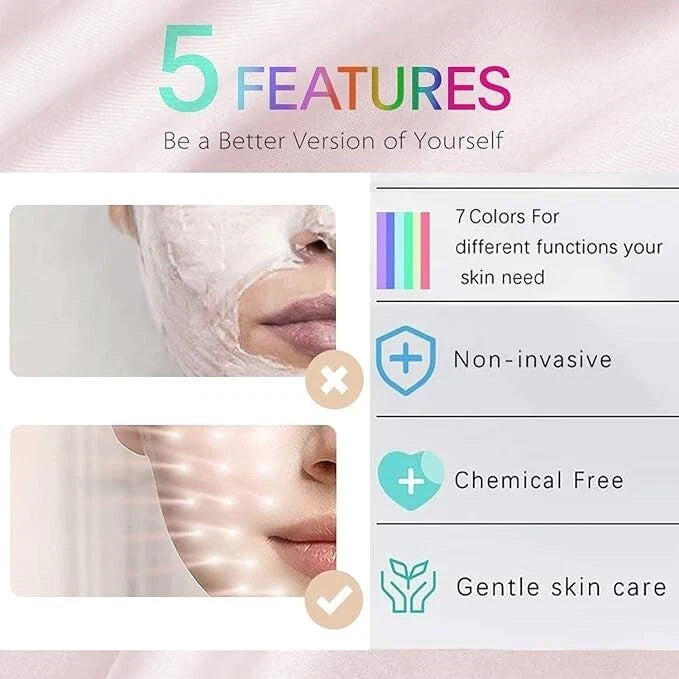 7 Colors LED Light Photon Therapy Face Mask for Facial Skin Care Wrinkles