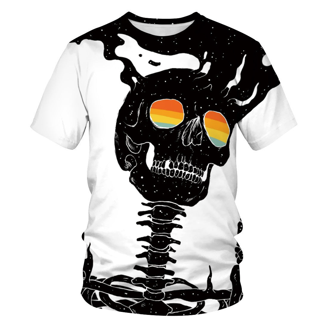 European And American New Product Halloween Digital Printing Women's Loose T-shirt Plus Size Couple Short-sleeved Shirt