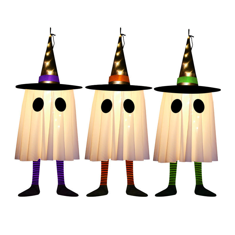 New Product Halloween Wizard Hat Ghost Hanging Ghost LED Light String Pendant, A Scary Atmosphere Indoor Decoration And Ornament